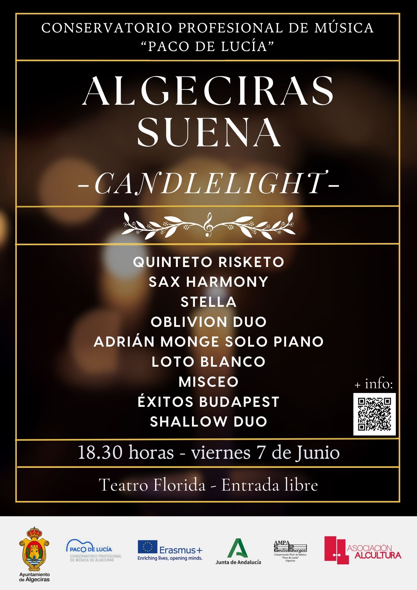 Cartel Algeciras Suena-candlelight