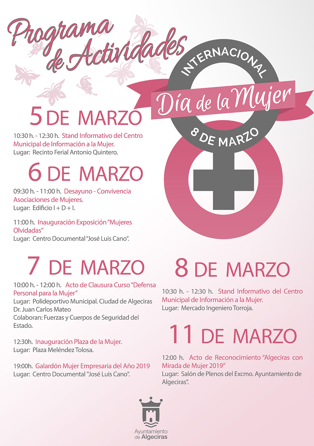 PROGRAMACIÓN DIA INTERNACIONAL DE LA MUJER 2019