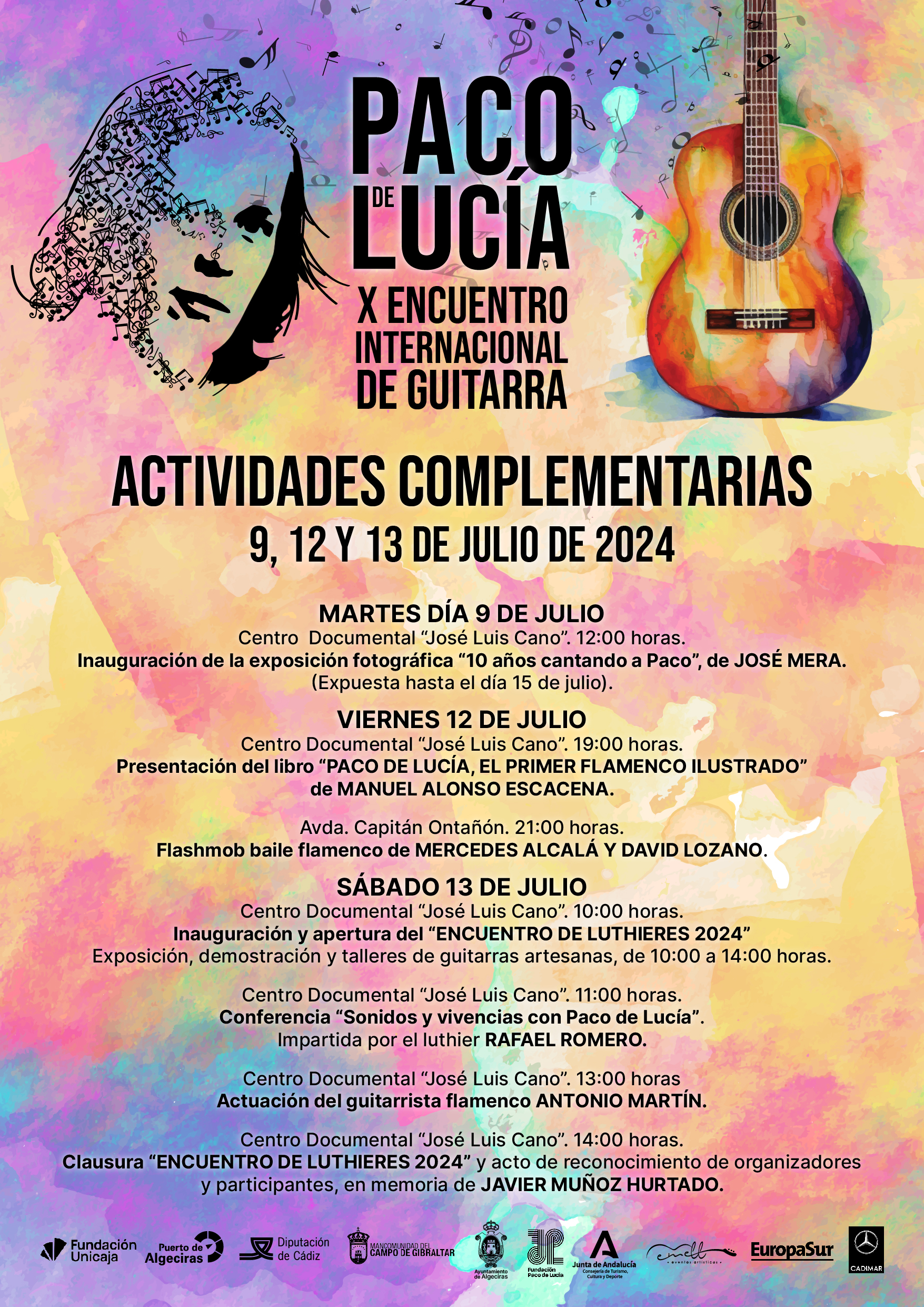 Cartel Actividades complementarias X Encuentro Paco de Lucía